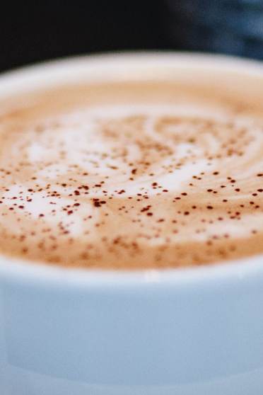 Cappuccino in white china cup