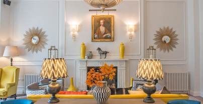 Eclectic furnishings in Edwardian-styled lounge