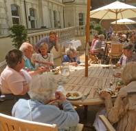 Conversation around a terrace table
