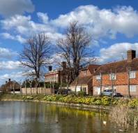 Riverside scene on bright March day