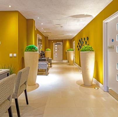 Reception desk in spa area