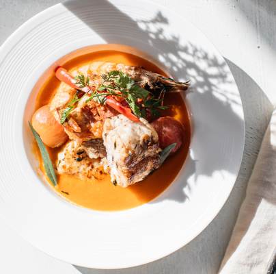 Meal served in an Audley restaurant