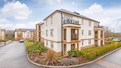 Exterior of white residential building